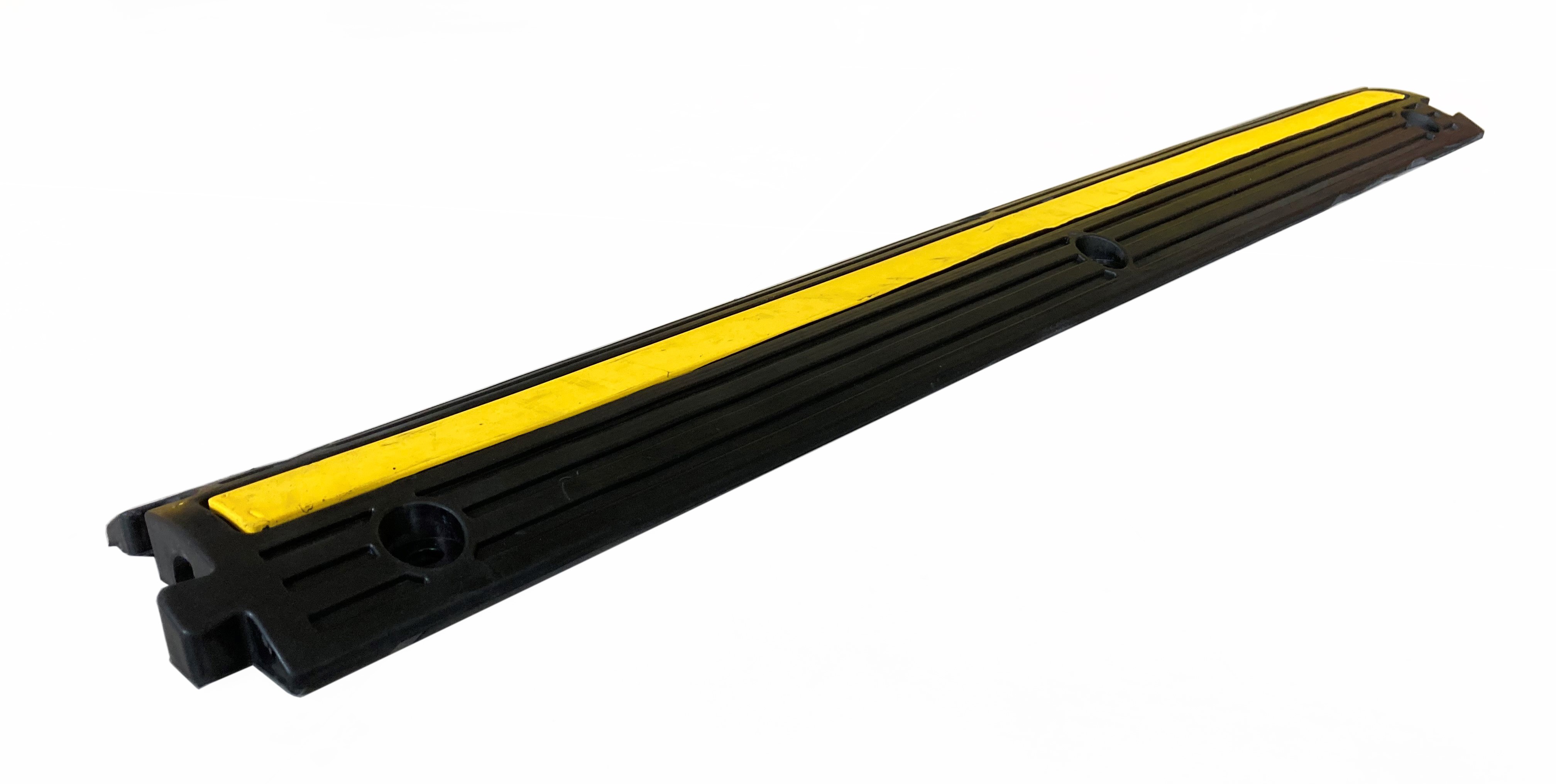 RS PRO 1m Black/Yellow Cable Cover in Rubber, 20mm Inside dia.