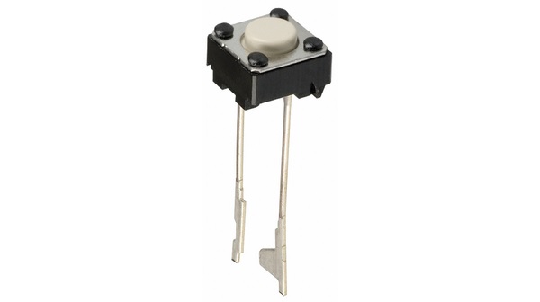 Omron IP00 Ivory Plunger Tactile Switch, SPST 50 mA 6mm Through Hole