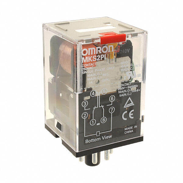 Omron Plug In Power Relay, 230V ac Coil, 10A Switching Current, DPDT
