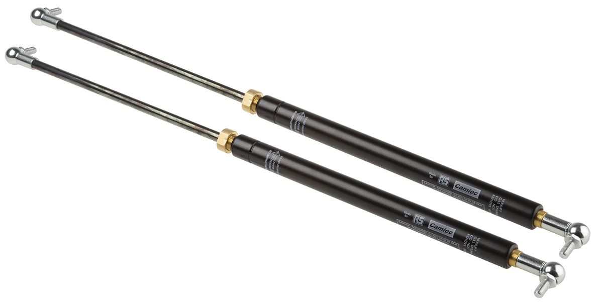 Camloc Steel Gas Strut, with Ball & Socket Joint, 560.0mm Extended Length, 250.0mm Stroke Length