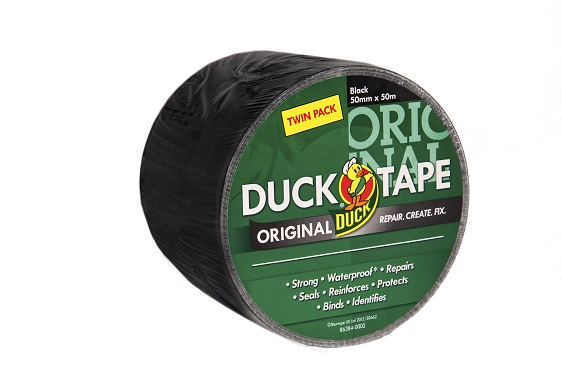 DUCK TAPE Duck Tape 232336 Duct Tape, 50m x 50mm, Black, Gloss Finish
