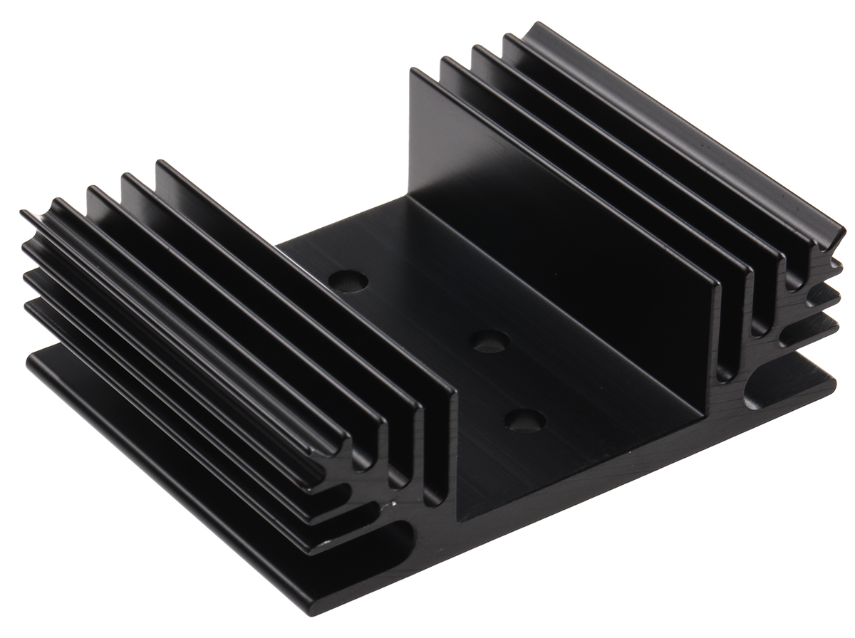 RS PRO Heatsink, Universal Rectangular Alu, 3.3K/W, 50 x 65 x 20mm, Screw Mount