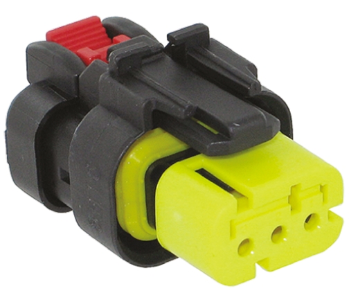 TE Connectivity, AMPSEAL 16 Automotive Connector Plug Yellow Cable Mount 3 Way, Crimp Termination 776429-3
