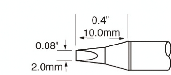 Metcal SxP 2 mm Chisel Soldering Iron Tip for use with MFR-H1-SC2