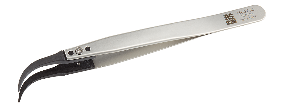 RS PRO 130 mm, Stainless Steel, ESD Tweezers