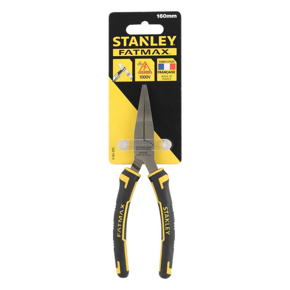 Stanley 0-84-495 4-Piece Pliers, 160 mm Overall, Flat Tip, 6in Jaw