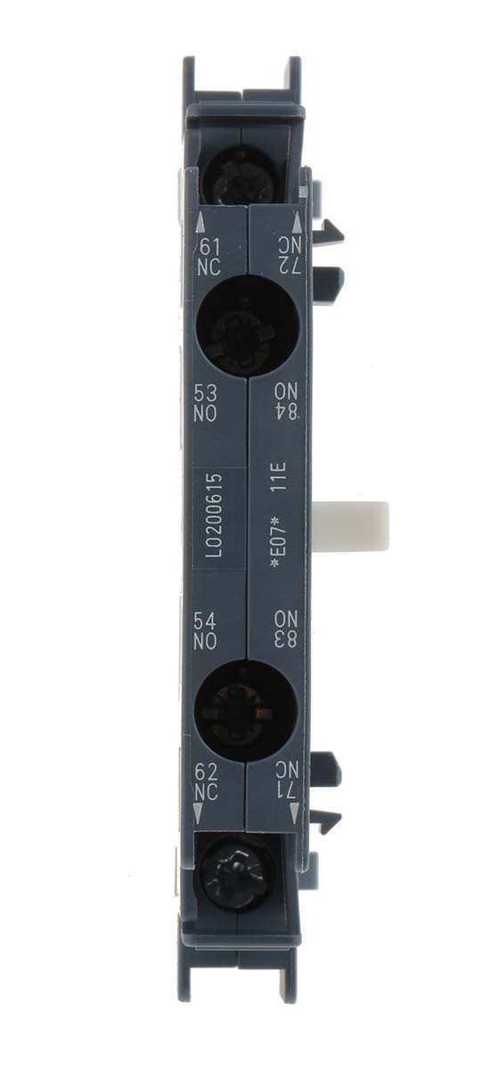 Siemens Auxiliary Contact, 2 Contact, 1NC + 1NO, Side Mount, Sirius Classic 3RH1