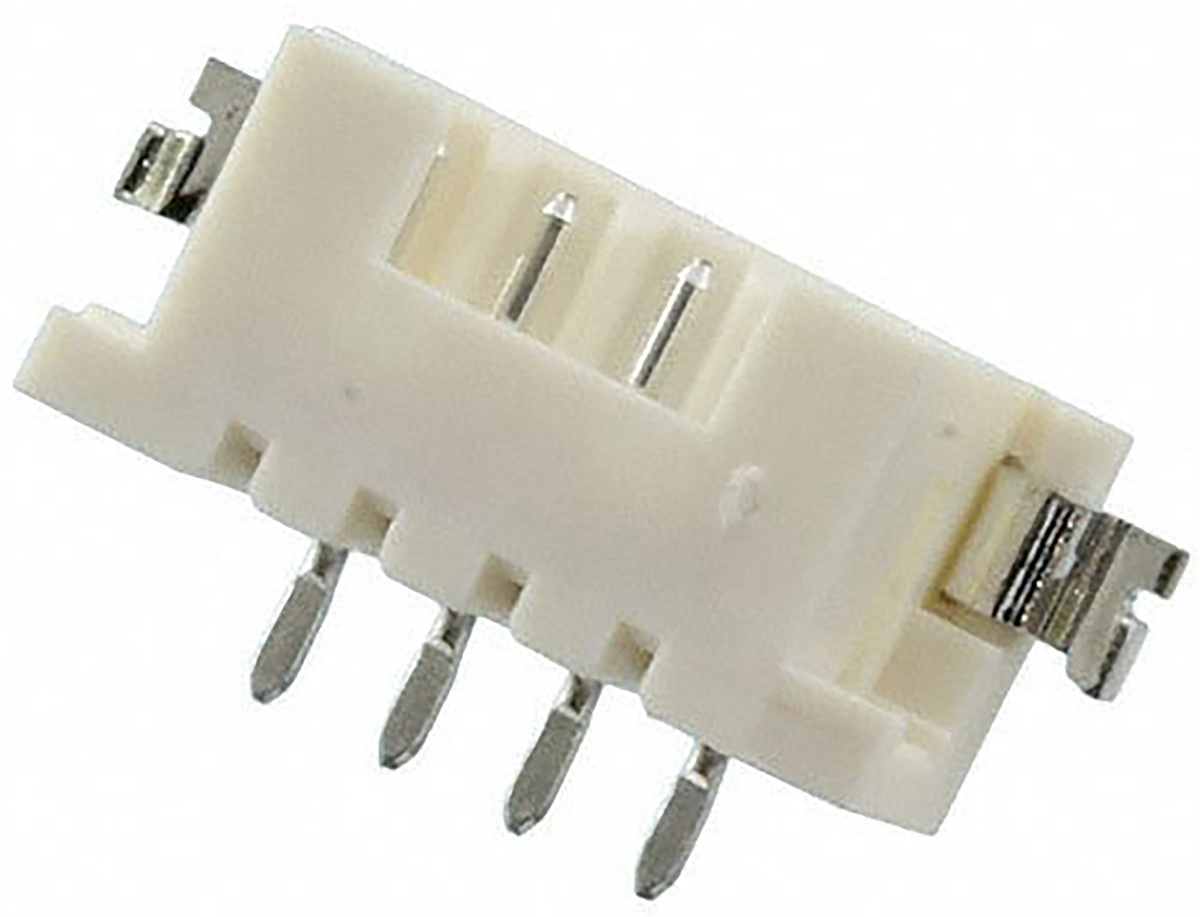 Hirose DF3 Series Right Angle Surface PCB Header, 4 Contact(s), 2 mm Pitch, 1 Row, Shrouded