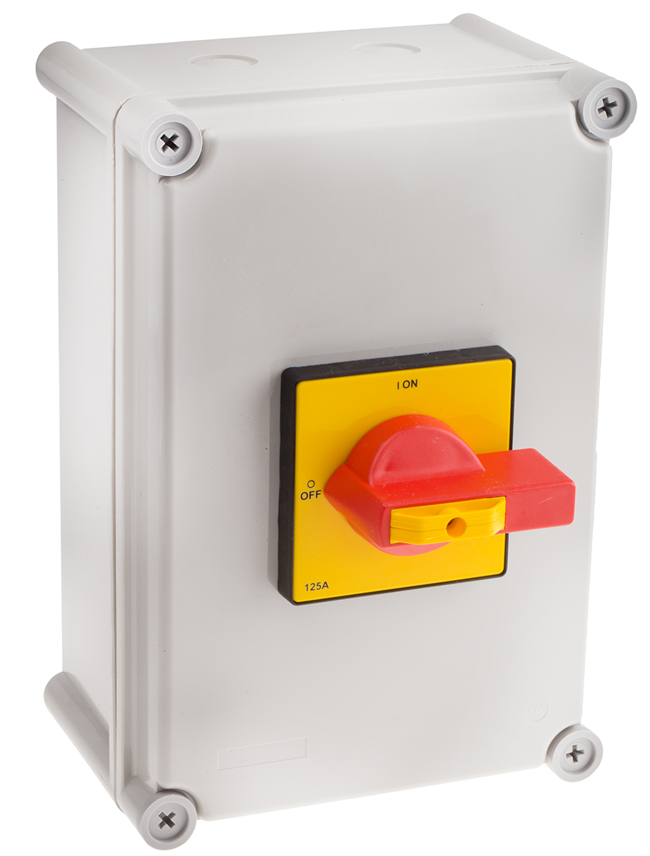 RS PRO 3P Pole Panel Mount Isolator Switch - 125A Maximum Current, 75kW Power Rating, IP65