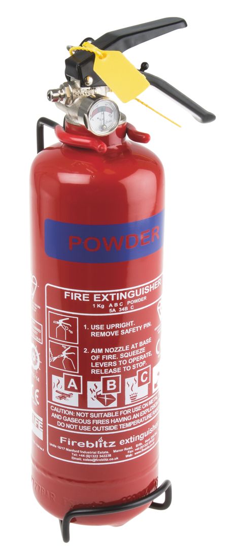 Fireblitz 1kg Dry Powder Fire Extinguisher for Electrical, Vehicle (A, B, C)