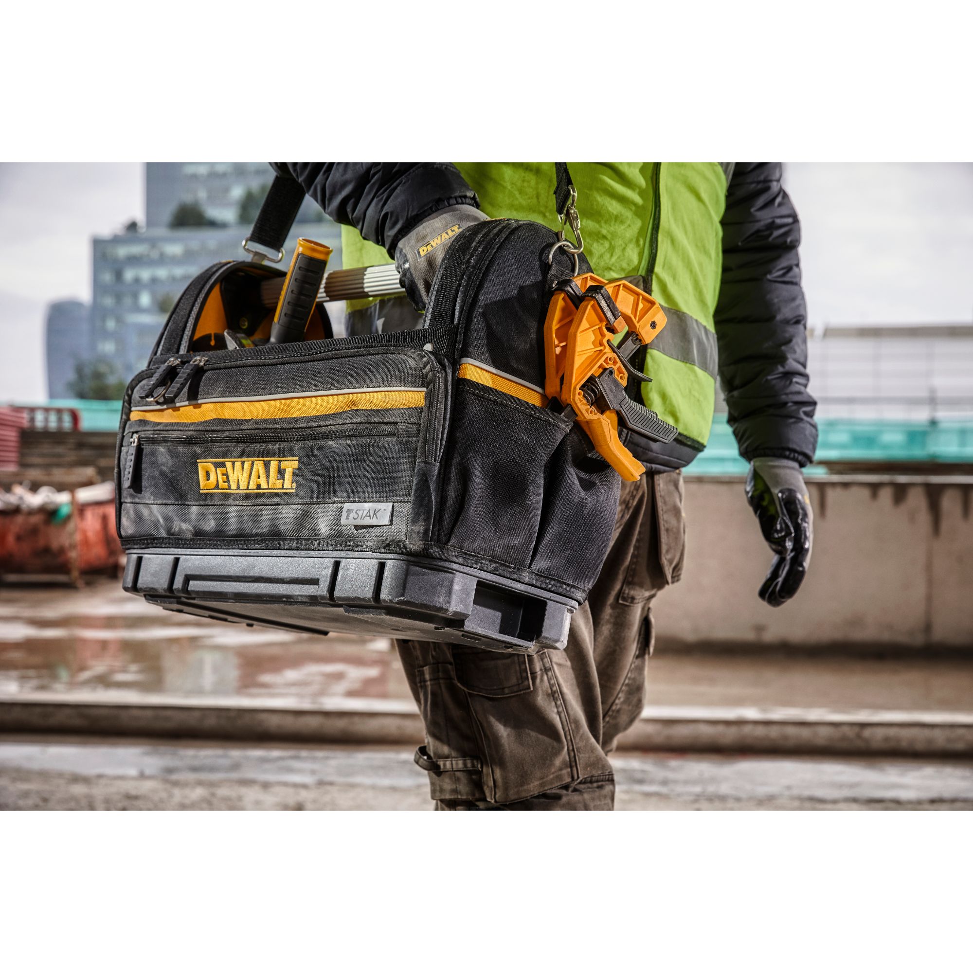 DeWALT Fabric Tool Bag with Shoulder Strap 250mm x 450mm x 350mm