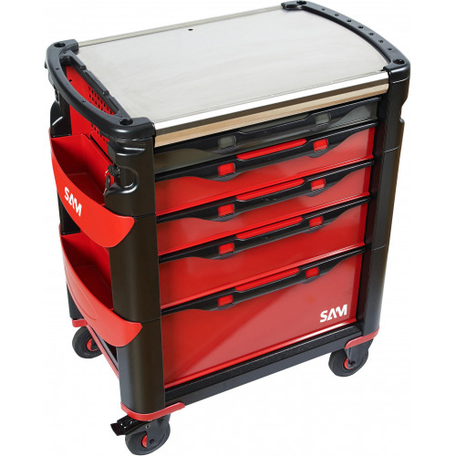 SAM 5 Drawer Stainless Steel Wheeled Tool Trolley