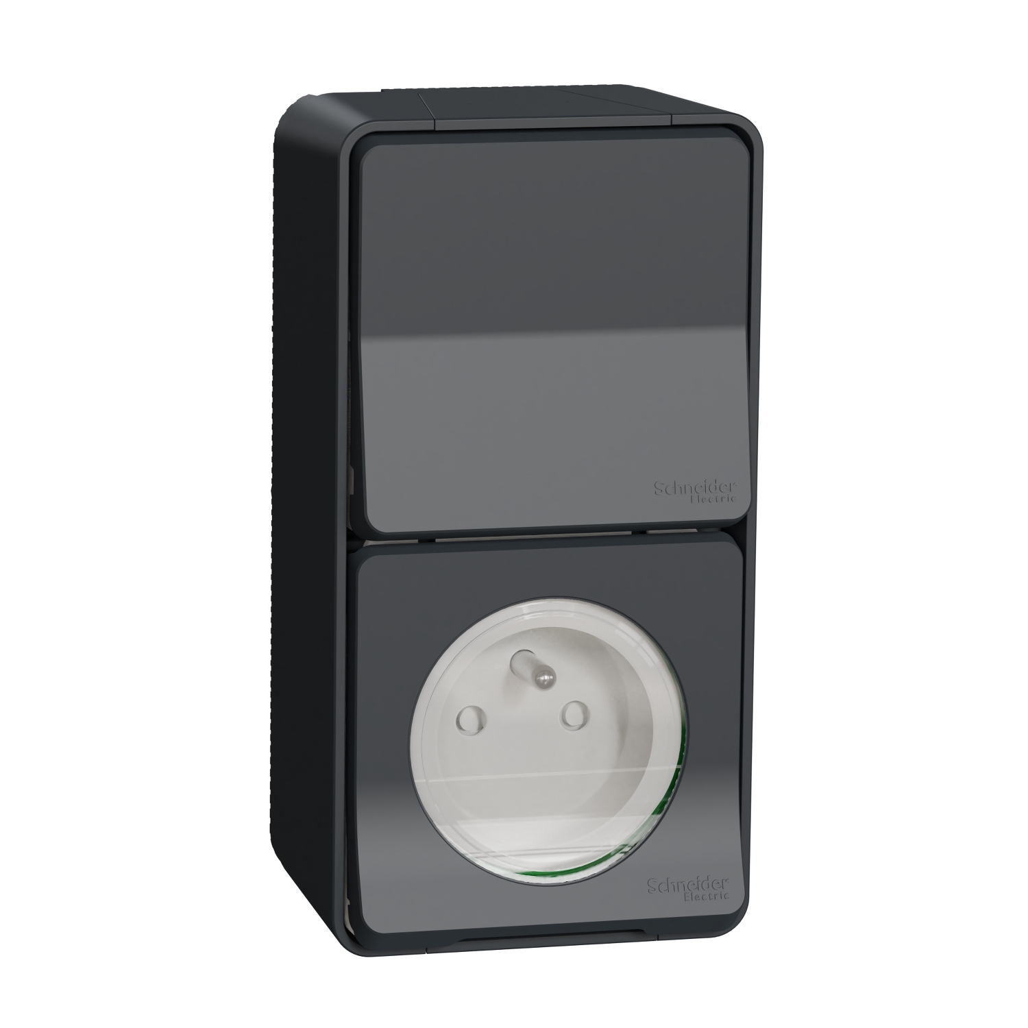 Schneider Electric Grey 1 Gang Plug Socket, 1 Pole Poles, 10A, French 2P