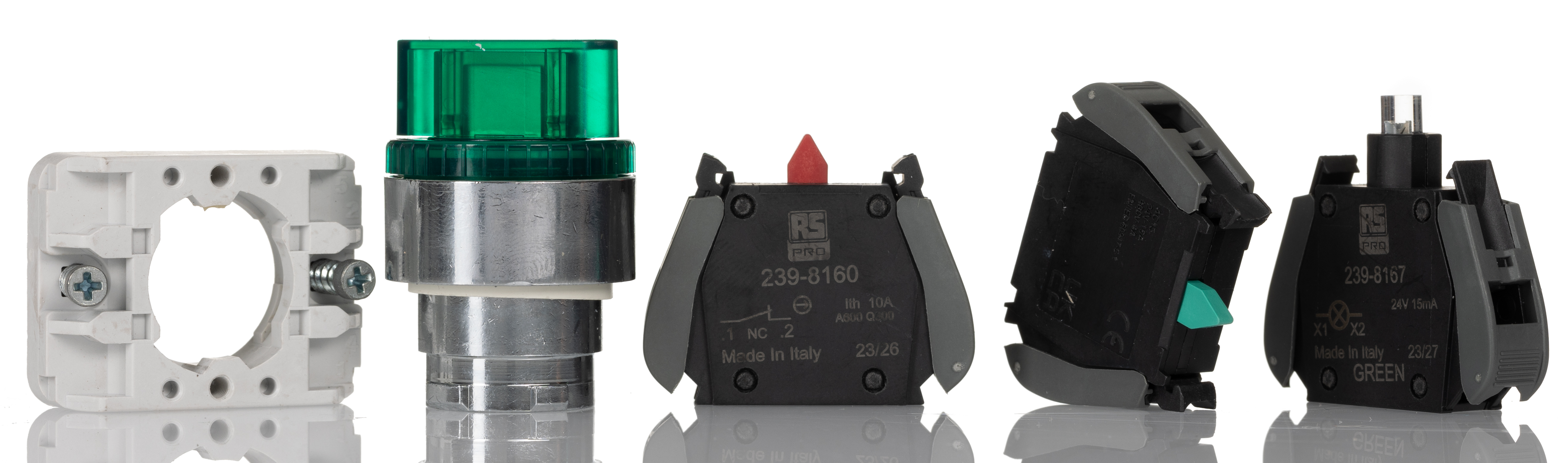 RS PRO Knob Selector Switch - (1NC/1NO) 30mm Cutout Diameter, Illuminated 2 Positions
