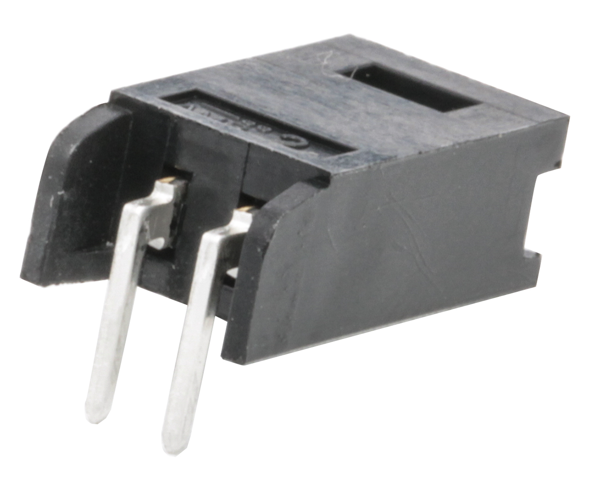 TE Connectivity AMPMODU MOD II Series Right Angle Through Hole PCB Header, 2 Contact(s), 2.54 mm Pitch, 1 Row, Shrouded