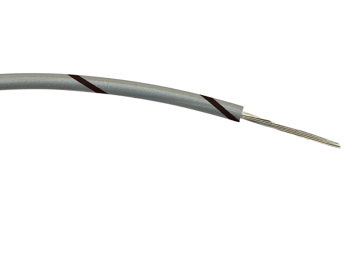 RS PRO Black/Grey 0.2mm² Hook Up Wire, 24 AWG, 7/0.2 mm, 100m, PVC Insulation