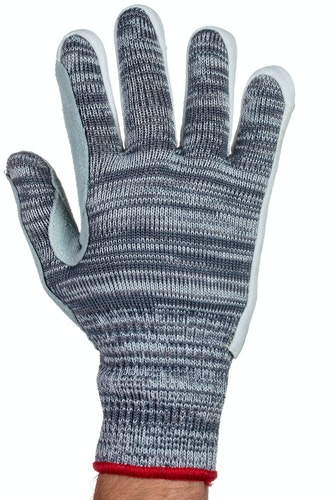 Tornado Aquaglass Grey Yarn Yarn Cut Resistant Gloves, Size 10, Leather Coating