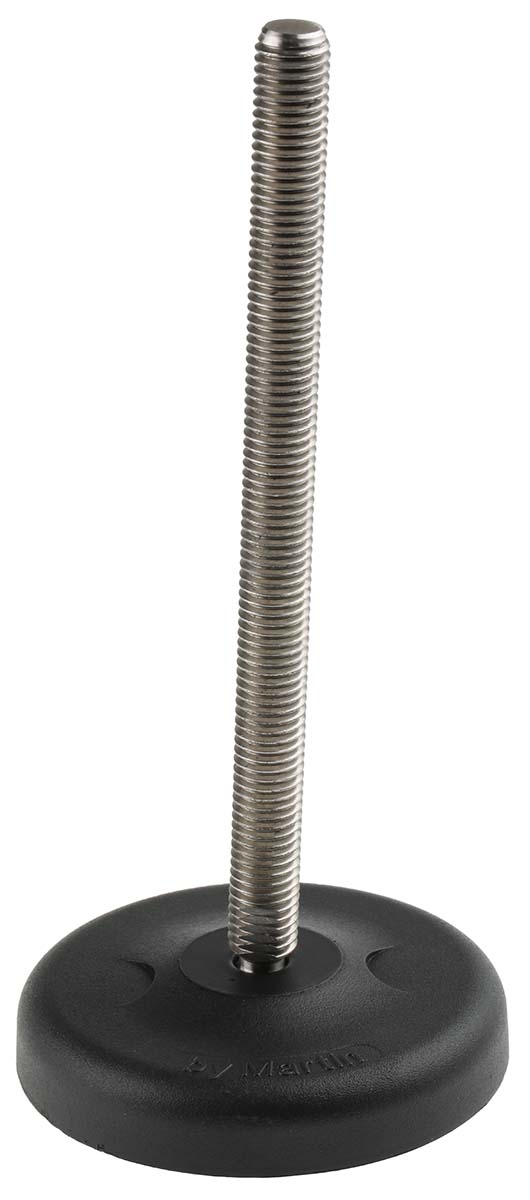 RS PRO M12 Polyamide Adjustable Foot, 1300kg Static Load Capacity 30° Tilt Angle