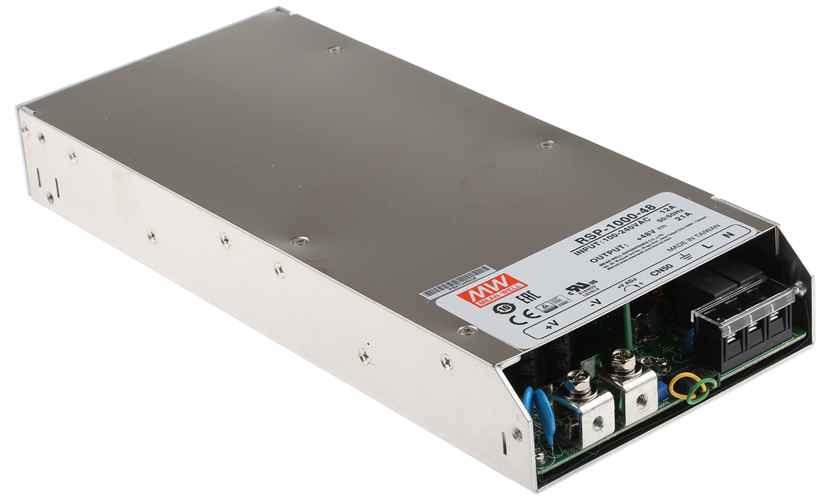 MEAN WELL Switching Power Supply, RSP-1000-48, 48V dc, 21A, 1kW, 1 Output, 127 → 370 V dc, 90 → 264 V ac
