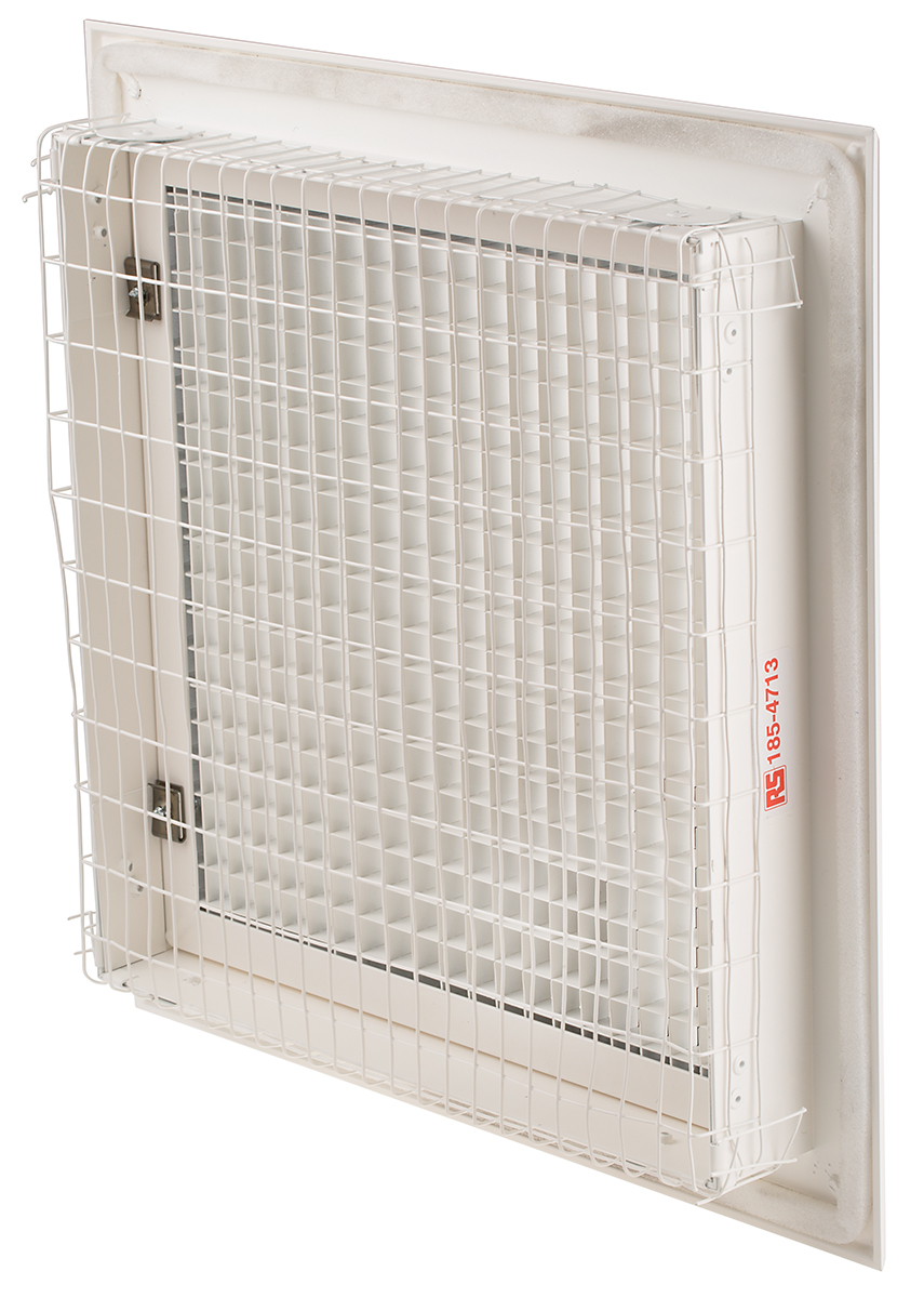 RS PRO White Aluminium Vent Grille, Eggcrate Slat, 300 x 300mm