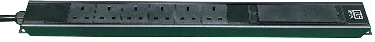 RS PRO Type G - British 6 Gang Power Distribution Unit, 3m Cable, 32A, 250 V ac