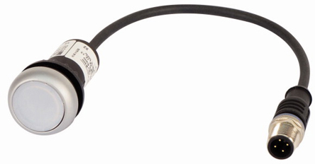 Eaton C22 Series Illuminated Push Button, Panel Mount, 22mm Cutout, SPST, IP67, IP69K