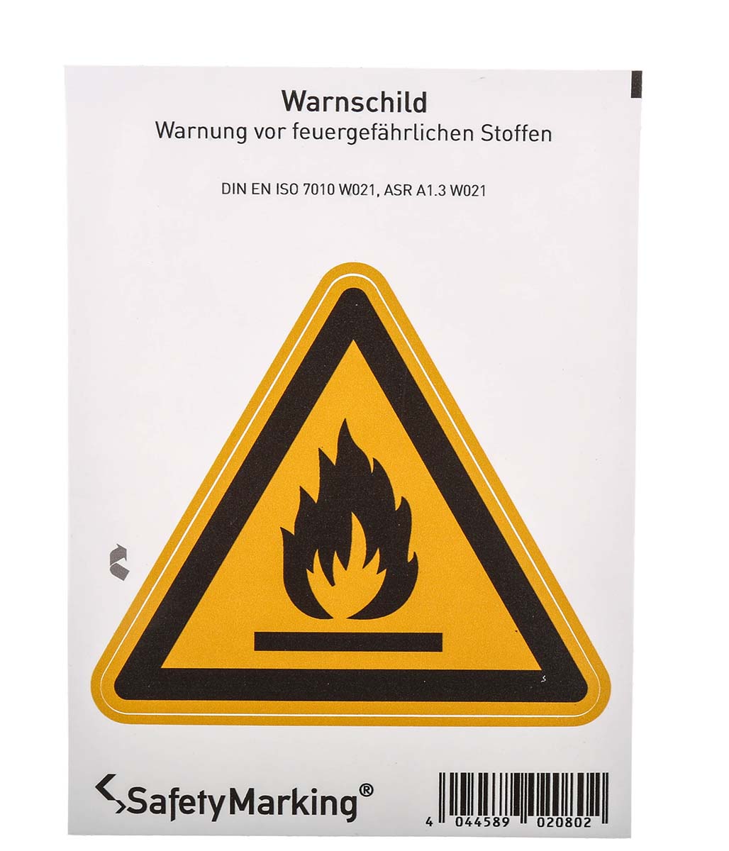 Wolk Self-Adhesive Fire Safety Hazard Warning Sign
