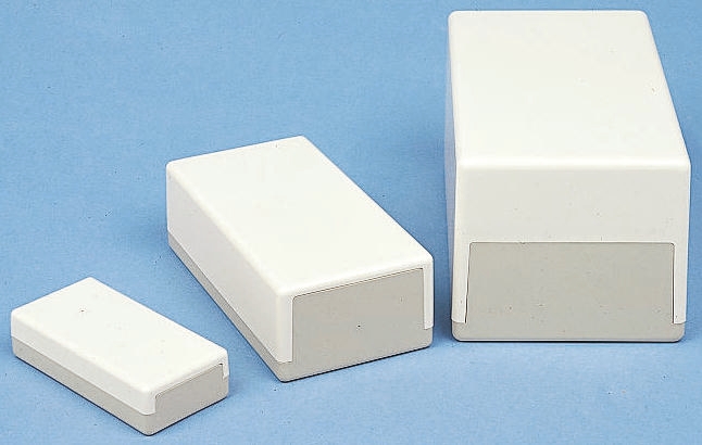 OKW Flat-Pack Case H Series White ABS Enclosure, IP40, Grey Lid, 189 x 110 x 120mm