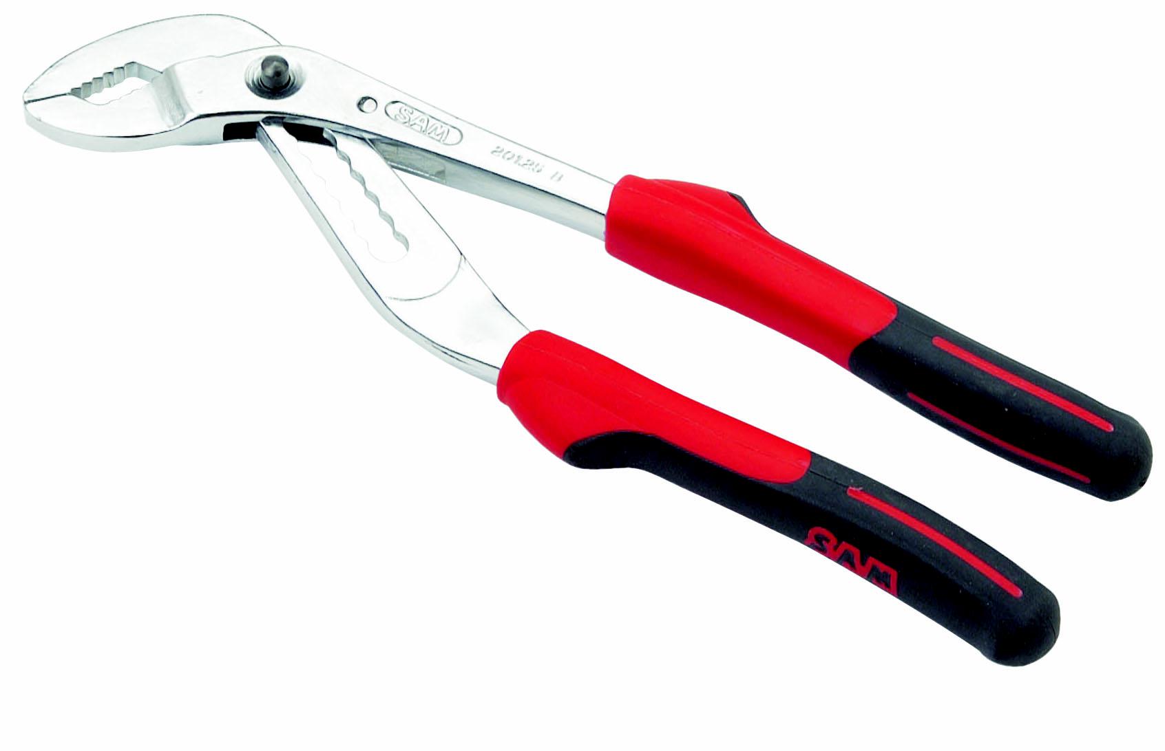 SAM Water Pump Pliers, 250 mm Overall, Bent Tip, 40mm Jaw
