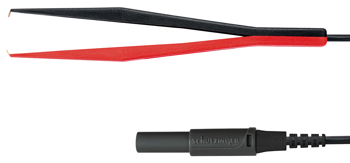 Schutzinger Black, Red Kelvin Clip, 1A, 17mm Jaw Opening, Gold Plating, 33 V ac, 70 V dc