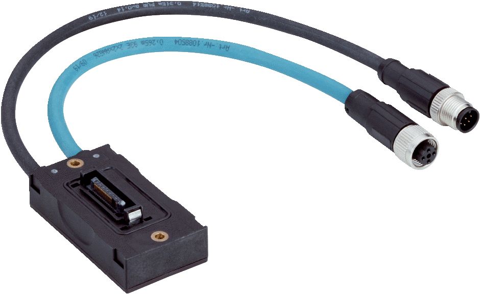 SICK Male 8 way M12 Male Connector to Female 4 way M12 Female Connector Connector Cable, 300 mm