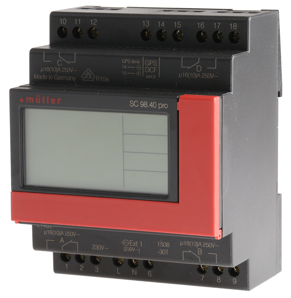 Muller Digital DIN Rail Time Switch 230 V ac, 4-Channel