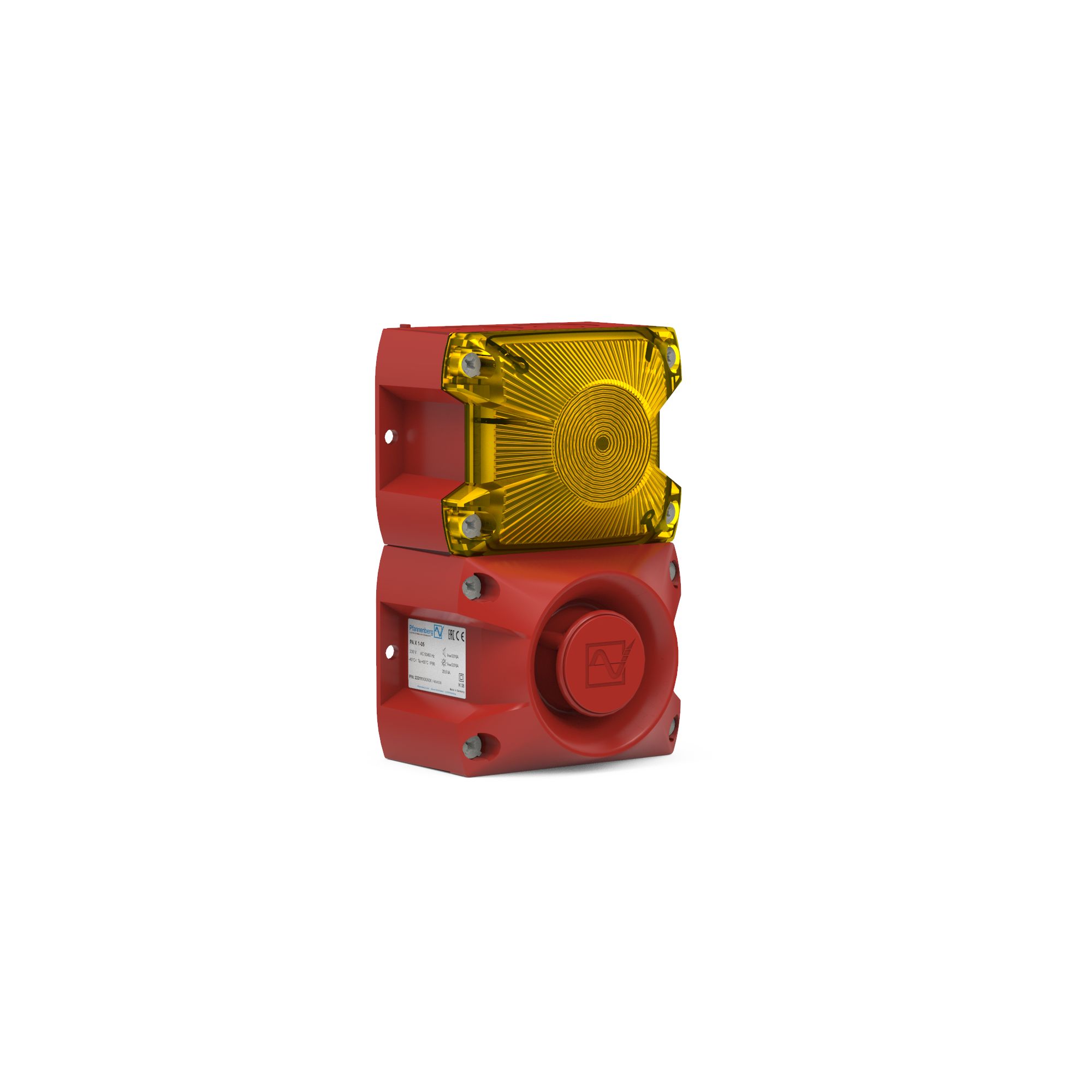 Pfannenberg 23311103000 Series Yellow Sounder Beacon, 230 V ac, IP66, Side Mounted, 105dB at 1 Metre