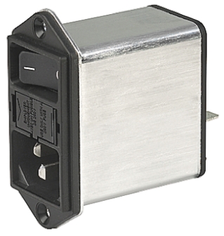 Schurter 6A, 250 V ac Male Panel Mount Filtered IEC Connector DD12.6111.111, Quick Connect Terminals 6.3 x 0.8 mm