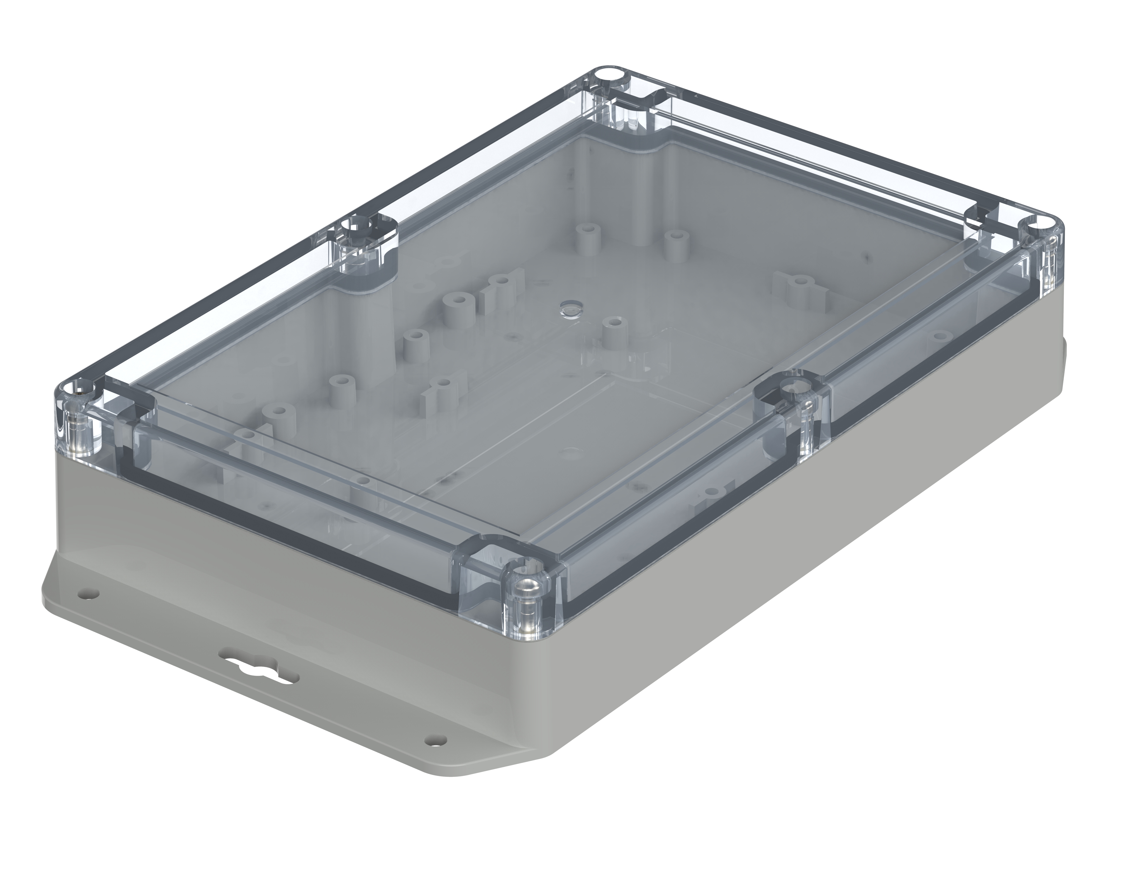 Bopla Euromas X Series Light Grey Polycarbonate Enclosure, IP66, IP68, IK07, Flanged, Clear Lid, 209.7 x 139.8 x 45.1mm