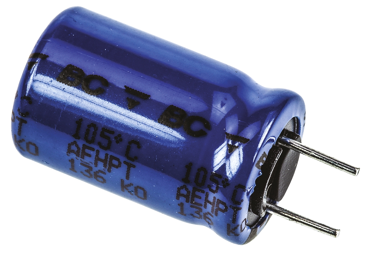 Vishay 100μF Aluminium Electrolytic Capacitor 63V dc, Radial, Through Hole - MAL213668101E3