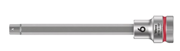 Wera 3/8 in Drive Bit Socket, Hex Bit, 6mm, 107mm Overall Length