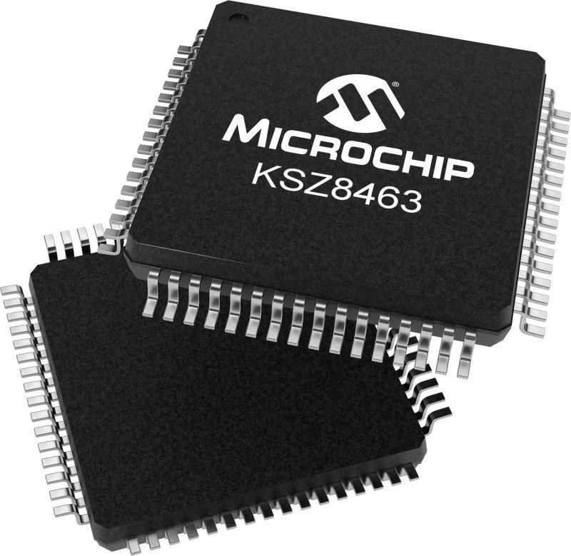 Microchip KSZ8463RLI, Ethernet Switch IC NIC, BIU, 64-Pin LQFP