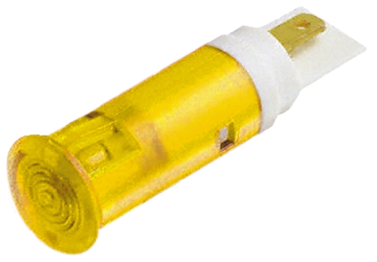 Signal Construct Yellow Panel Mount Indicator, 12 → 14V, 10mm Mounting Hole Size