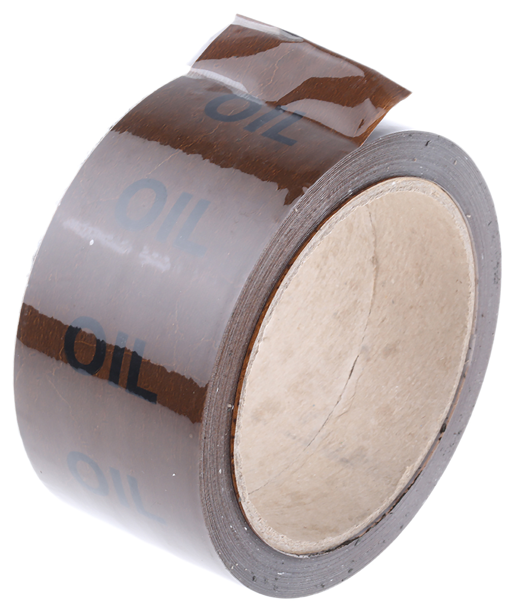 RS PRO Brown PP, Vinyl Pipe Marking Tape, text Oil, Dim. W 50mm x L 33m