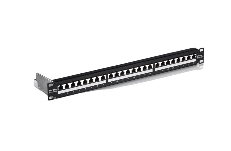 Trendnet TC Series Cat5e, Cat6, Cat6a 24 Port Patch Panel Shielded 40mm Black