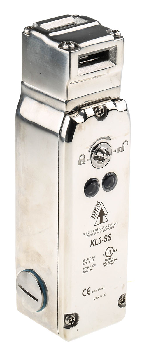 IDEM KL3-SS Series Solenoid Interlock Switch, Power to Unlock, 24V ac/dc