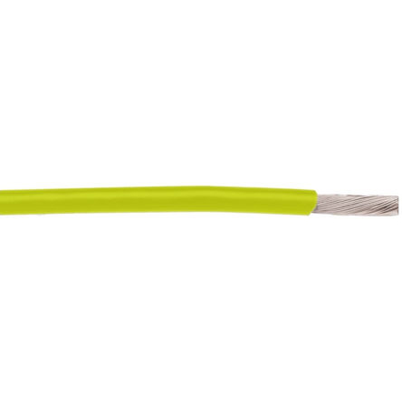 Alpha Wire Hook-up Wire TEFLON Series Yellow 0.14 mm² Hook Up Wire, 26 AWG, 12601, 30.5m, PTFE Insulation, 2843/7 YL005