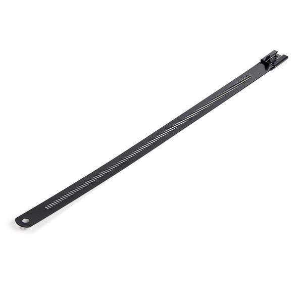 StarTech.com Cable Tie, Metal Cable Ties, 225mm x 7 mm, Black Stainless Steel, Pk-50