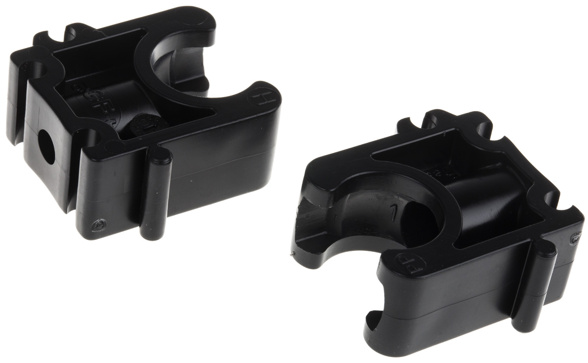 Georg Fischer PP Black Pipe Clamp, 0.63in x 1.22in x 1.06in, 0.24in