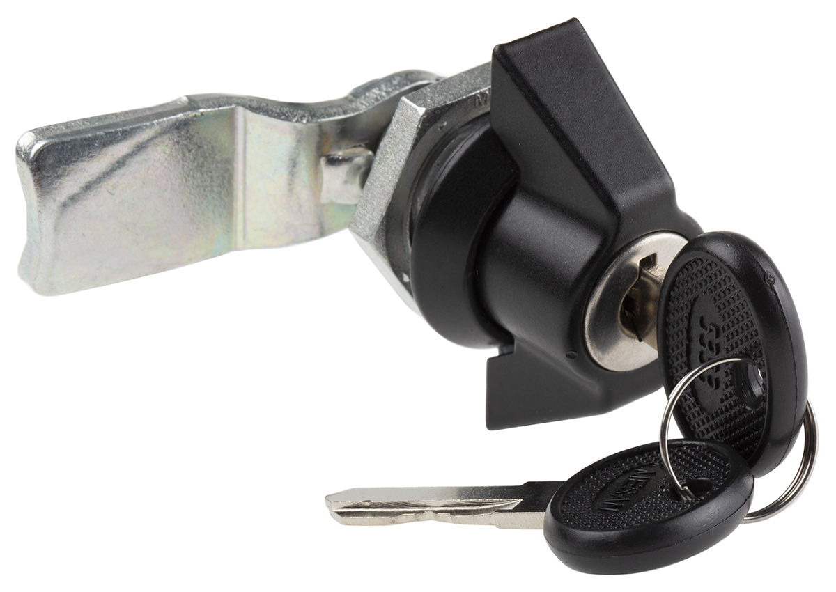 RS PRO Clear Cabinet Lock, 24.5mm Panel-to-Tongue, 22.2 x 20.2mm Cutout, Key Unlock
