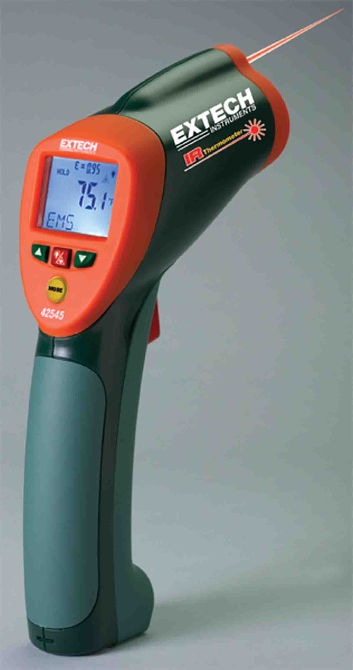 Extech 42545 Infrared Thermometer, -50°C Min, +1000°C Max, 2 °C Accuracy, °C and °F Measurements With RS Calibration