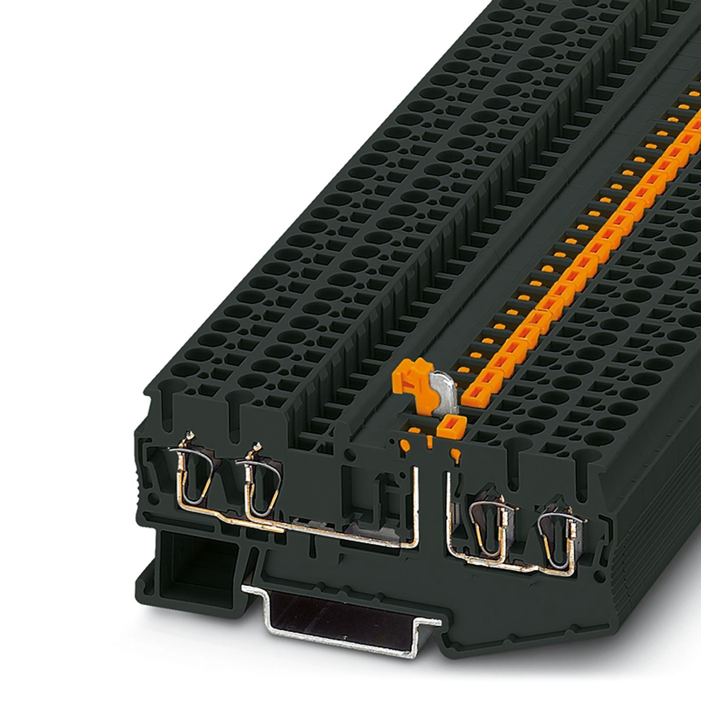 Phoenix Contact 3035030 ST 2.5-QUATTRO-MT BK Series Black, 2.5mm², 1-Level, Spring Cage Termination