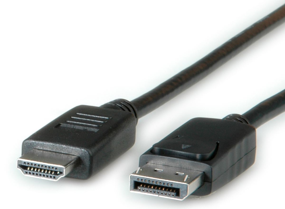 Roline Male DisplayPort to Male HDMI, PVC  Cable, 1080p, 3m