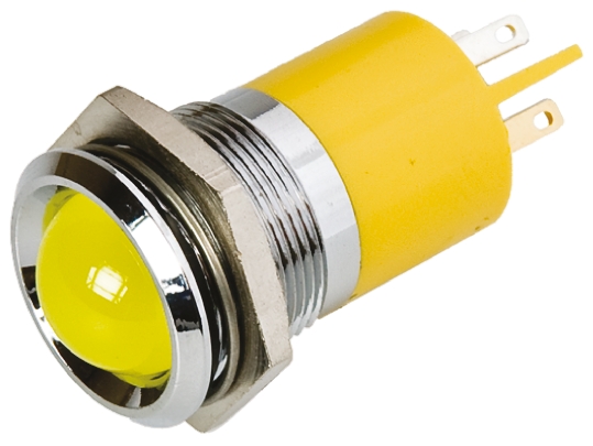 RS PRO Yellow Panel Mount Indicator, 48 → 65V dc, 22mm Mounting Hole Size